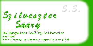 szilveszter saary business card